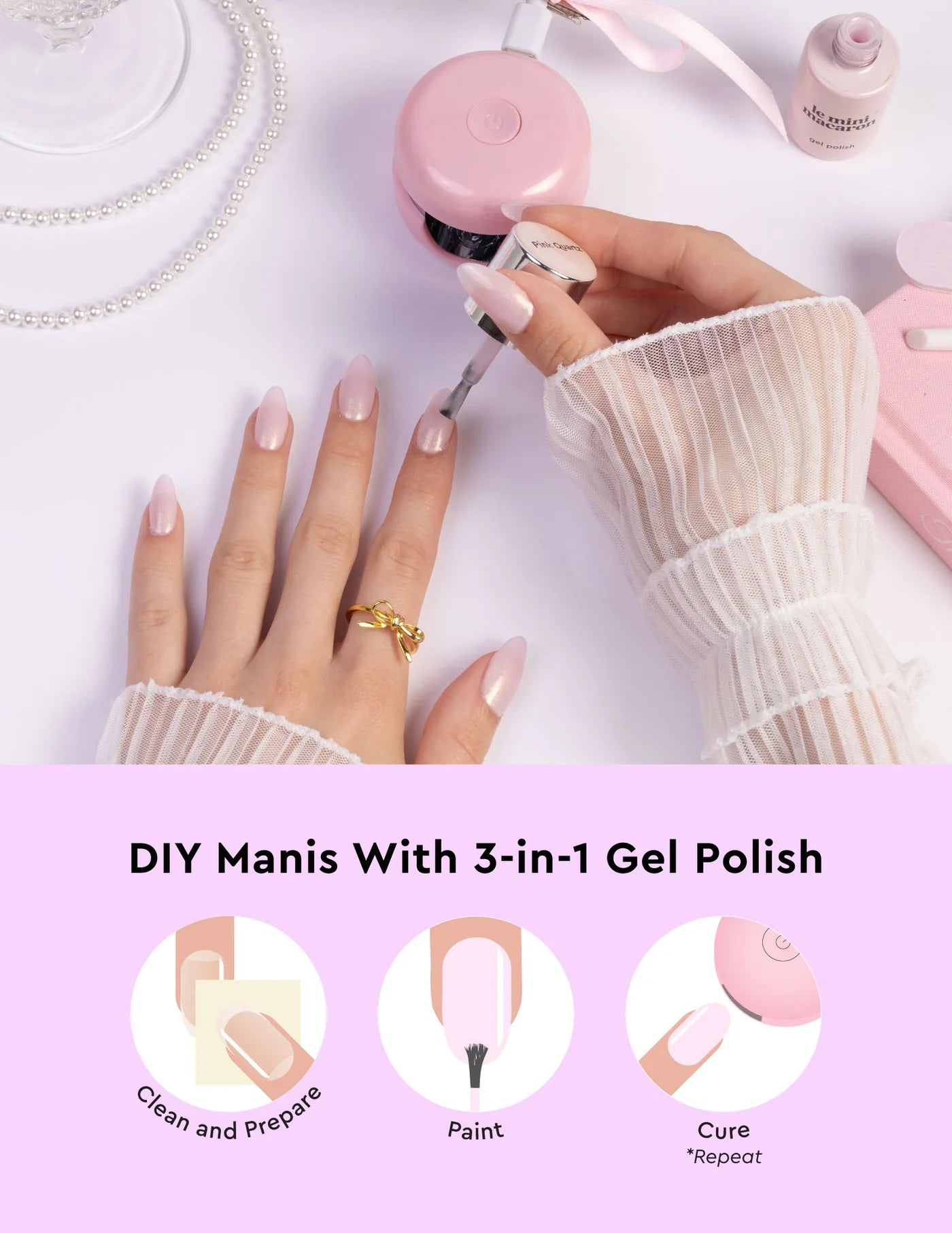 Quartz Roz - Set manichiură semipermanentă